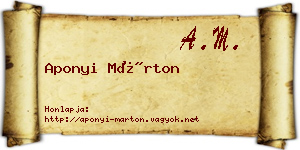 Aponyi Márton névjegykártya